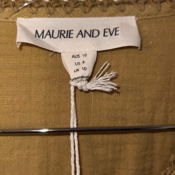 Maurie and Eve Yellow Cotton Boho Run with Me Mini Dress, Women’s Size 6 - Picture 4 of 13